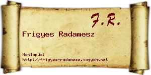 Frigyes Radamesz névjegykártya